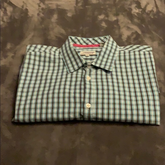 Jeremy Argyle NYC Blue/Black/White Plaid Button-up - Picture 1 of 4